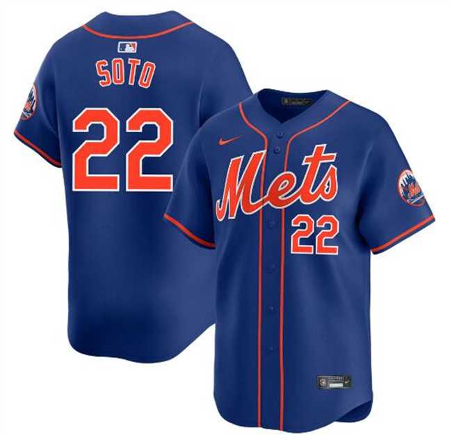 Men%27s New York Mets #22 Juan Soto Royal 2024 Alternate Limited Stitched Jersey Dzhi